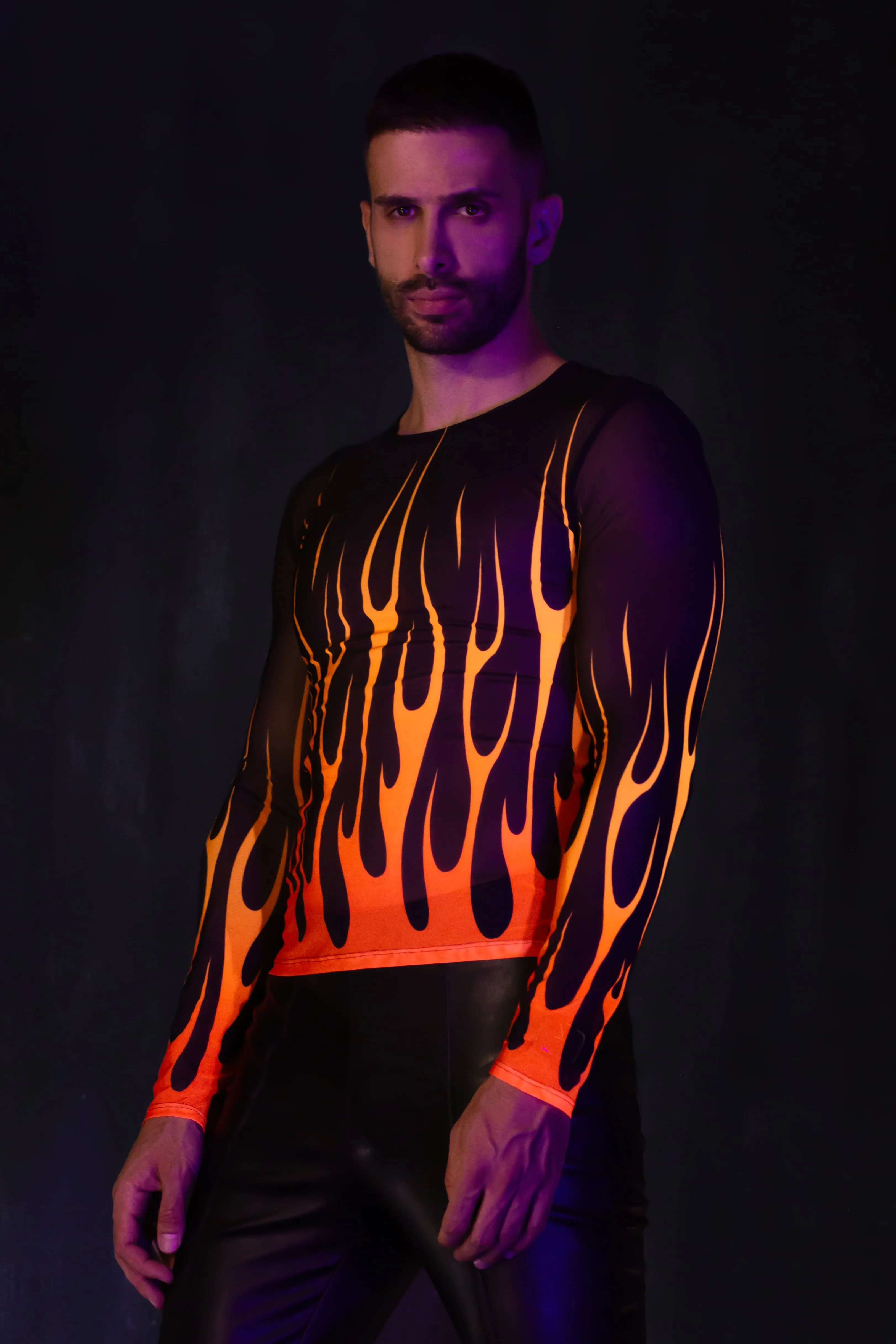 Firestarter Red Male Mesh Top