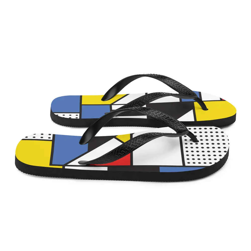 Flip-Flops Mondrian / Women Flip flops / Fashion Flip Flops (Shipping from US & Latvia)