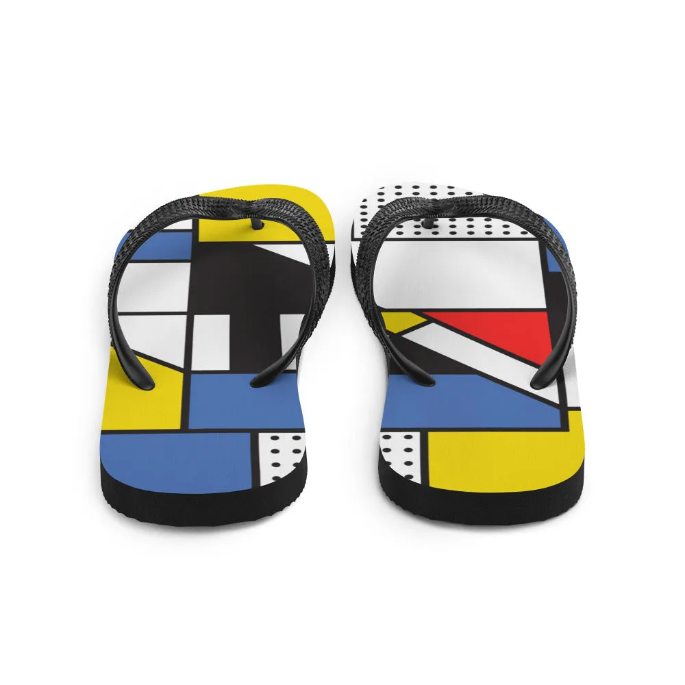 Flip-Flops Mondrian / Women Flip flops / Fashion Flip Flops (Shipping from US & Latvia)