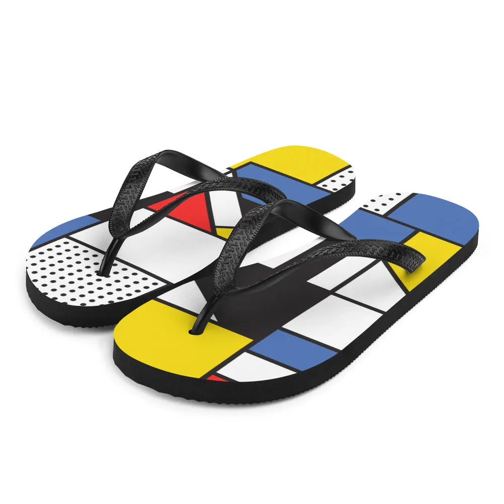 Flip-Flops Mondrian / Women Flip flops / Fashion Flip Flops (Shipping from US & Latvia)