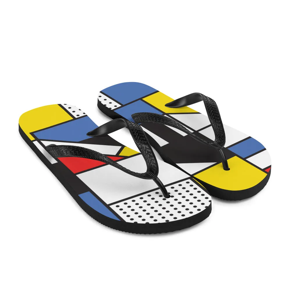 Flip-Flops Mondrian / Women Flip flops / Fashion Flip Flops (Shipping from US & Latvia)