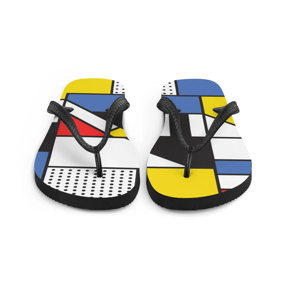 Flip-Flops Mondrian / Women Flip flops / Fashion Flip Flops (Shipping from US & Latvia)