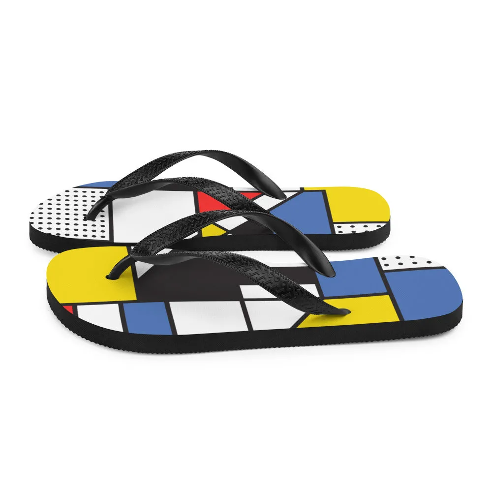 Flip-Flops Mondrian / Women Flip flops / Fashion Flip Flops (Shipping from US & Latvia)