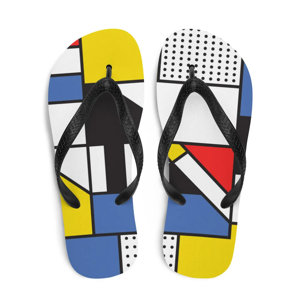 Flip-Flops Mondrian / Women Flip flops / Fashion Flip Flops (Shipping from US & Latvia)