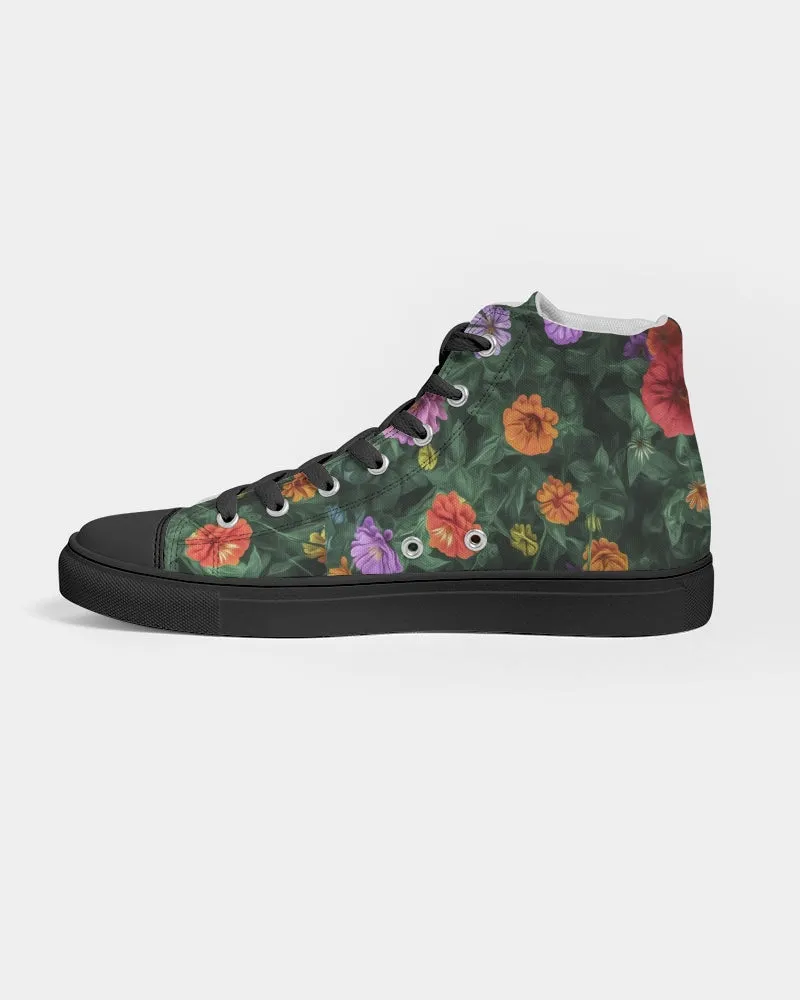 Flower Garden Gems Women's Hightop Canvas Shoe 