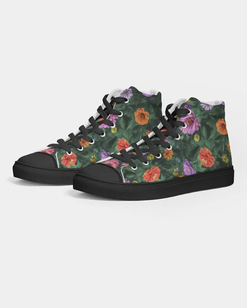 Flower Garden Gems Women's Hightop Canvas Shoe 