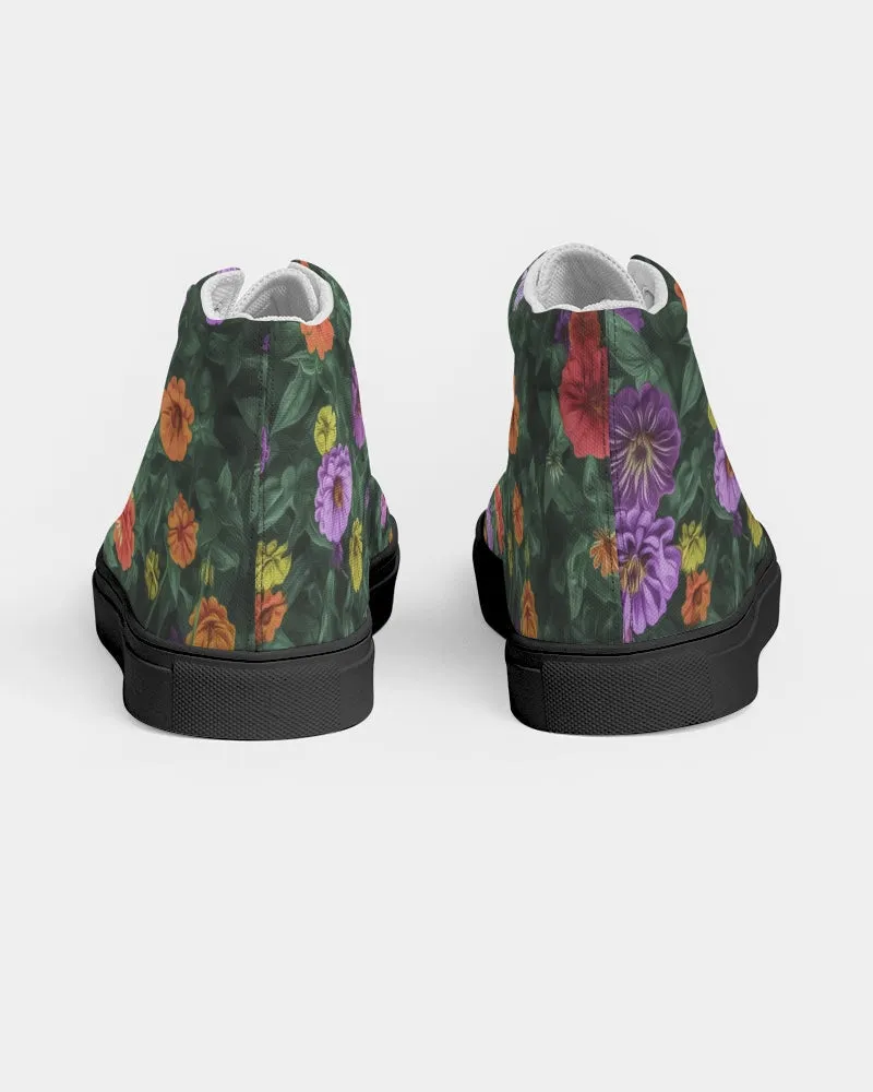 Flower Garden Gems Women's Hightop Canvas Shoe 