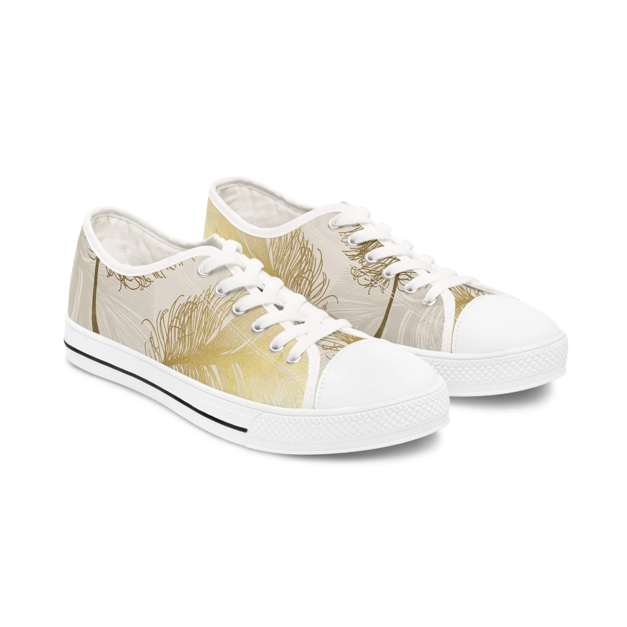 Golden Feathers - Inovax Woman's Low Top Sneakers