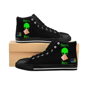 Green Alien Pyramid Men's High-top Sneakers