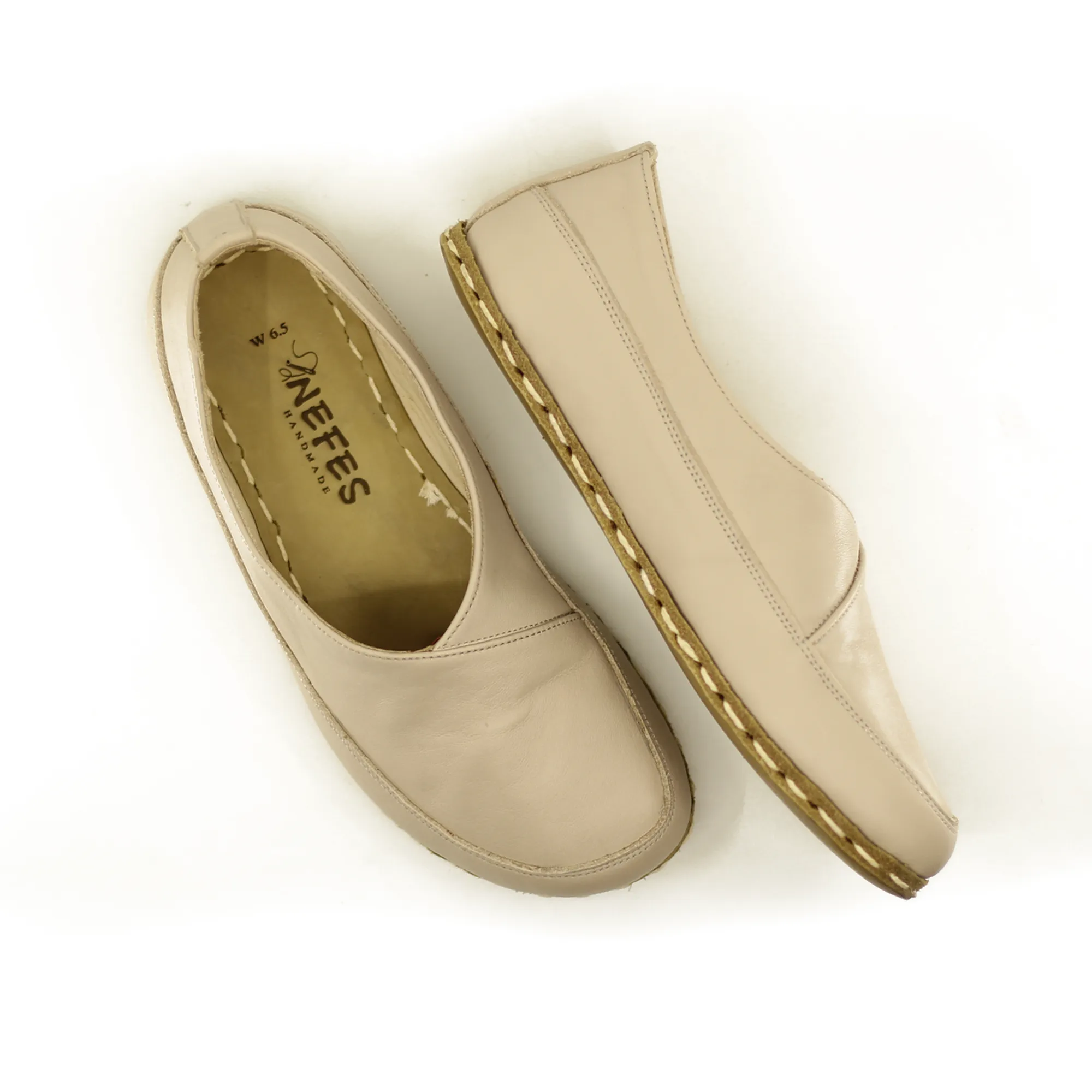 Handmade Barefoot Loafers for Women Cream