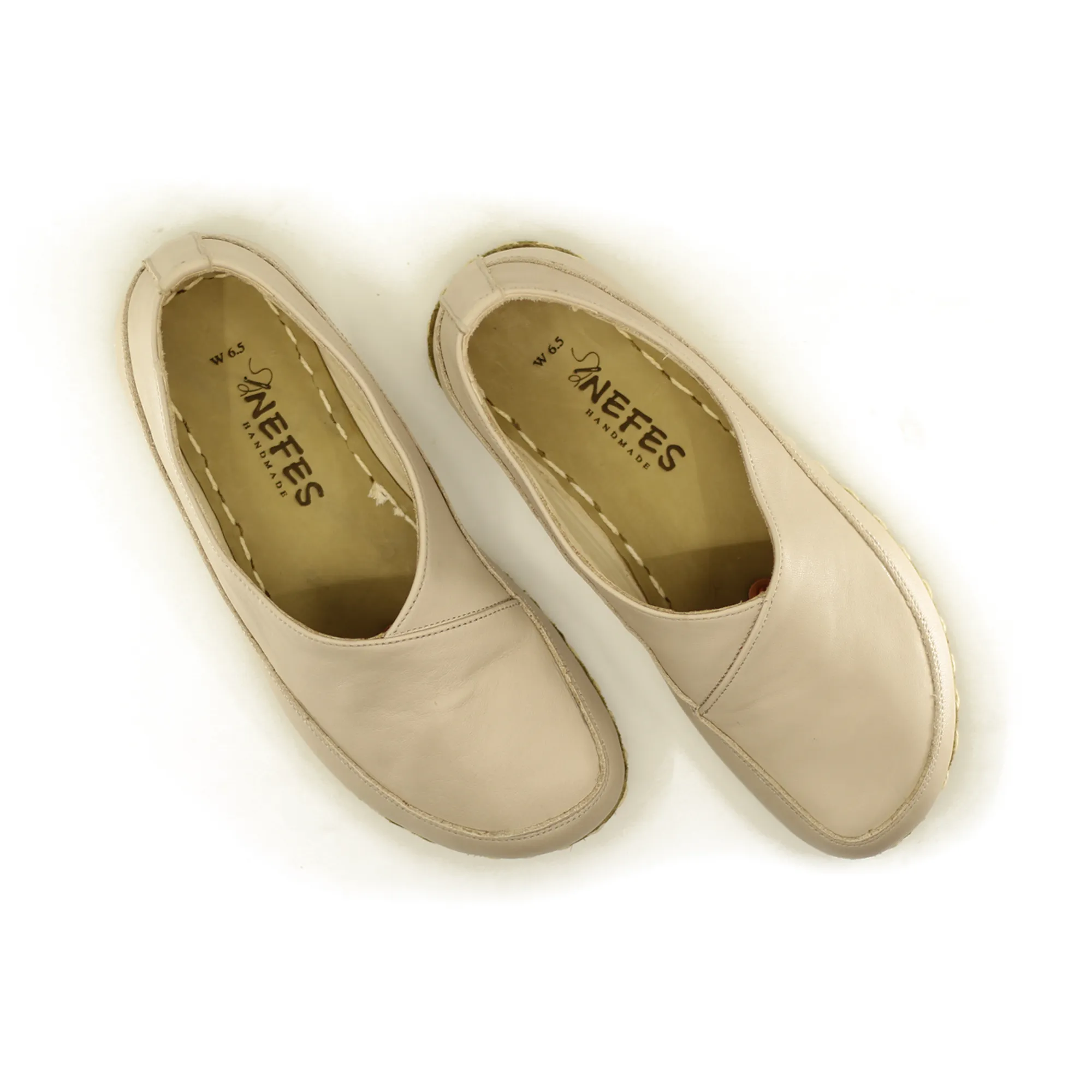 Handmade Barefoot Loafers for Women Cream