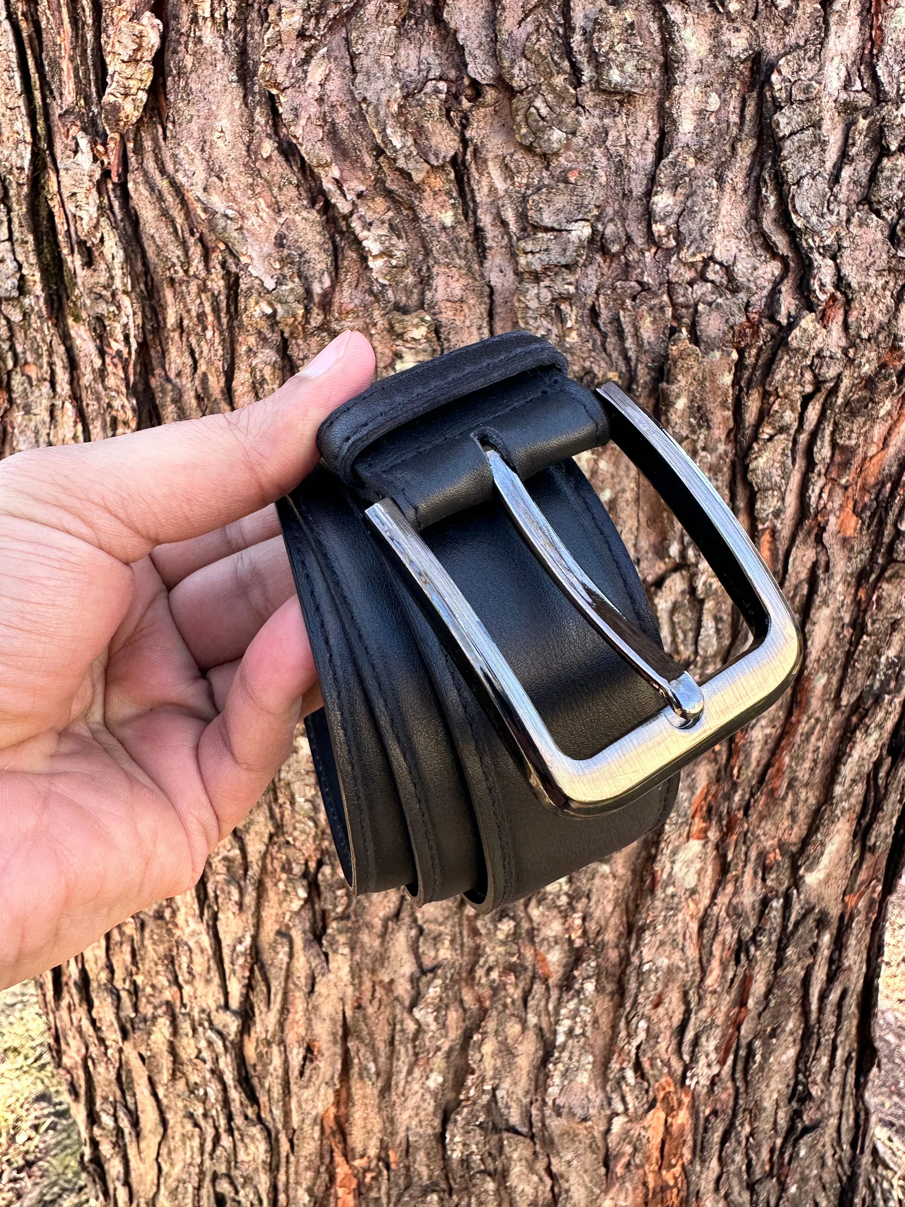 Handmade Black Leather Belt