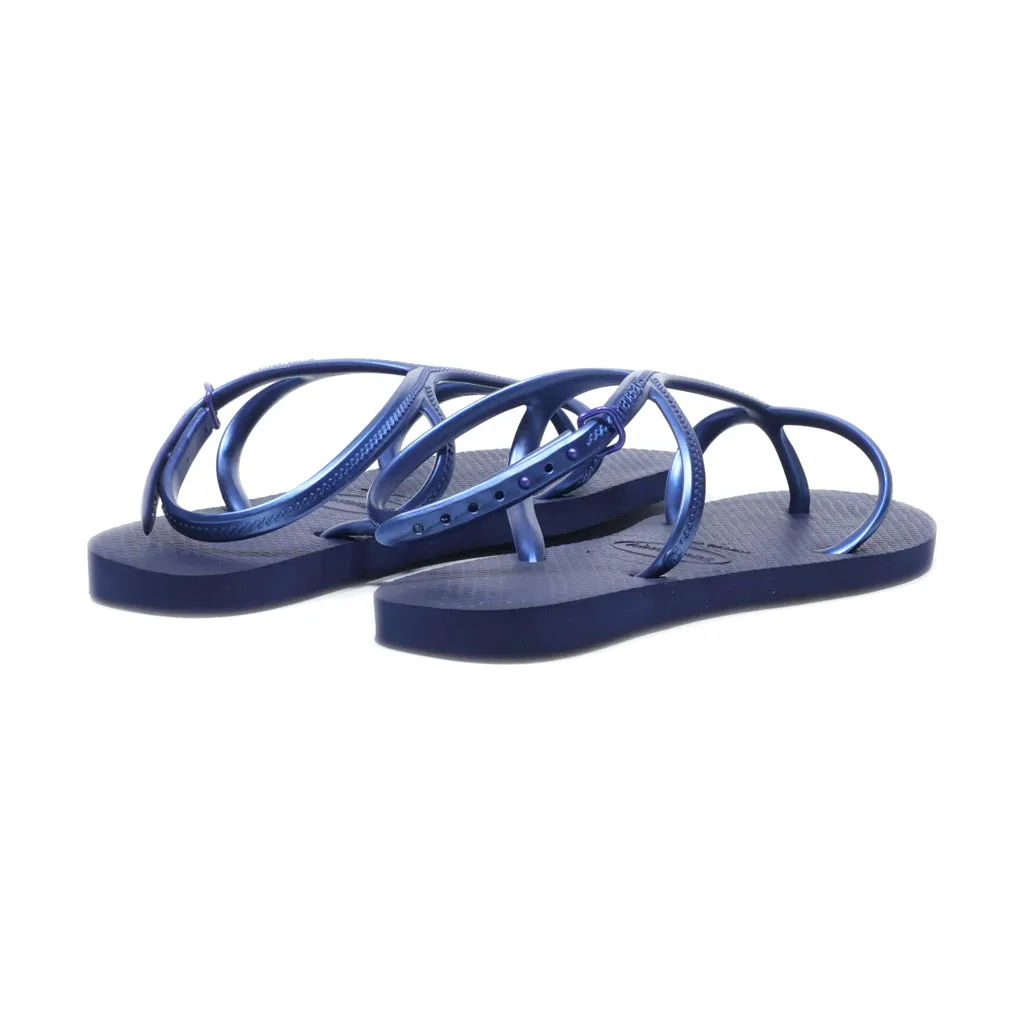 Havaianas Slippers Canvas Blue Colour For Men