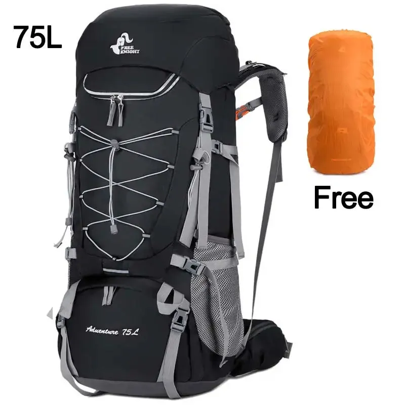 High-Capacity Outdoor Backpack With Rain Cover for Trekking and Climbing