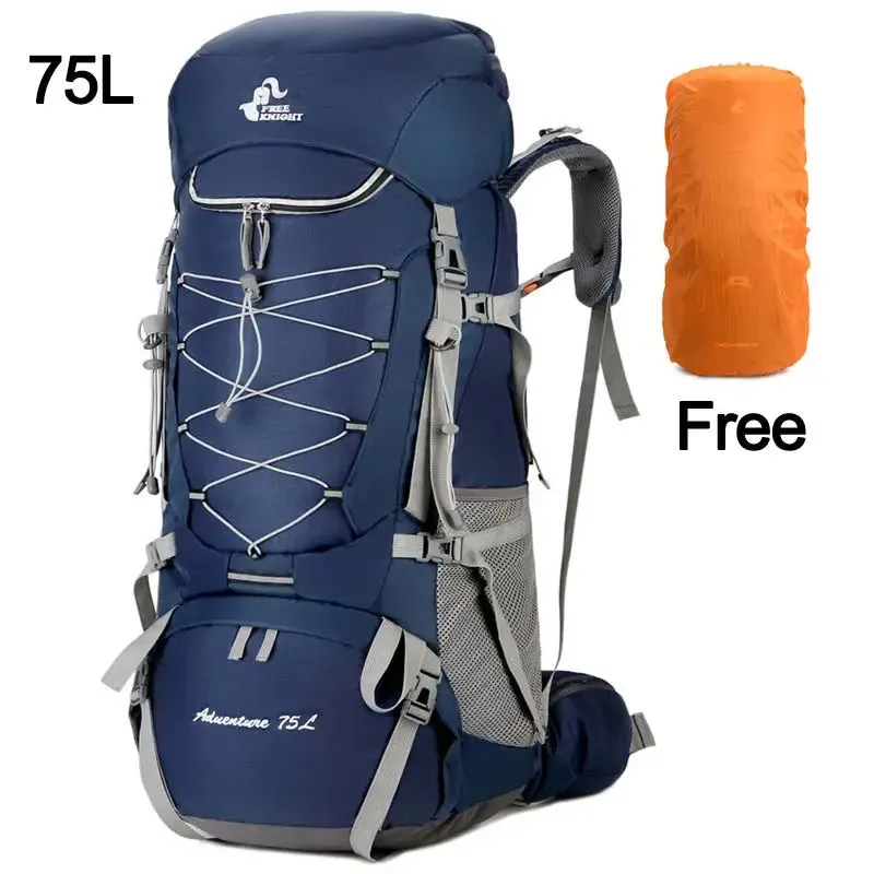 High-Capacity Outdoor Backpack With Rain Cover for Trekking and Climbing