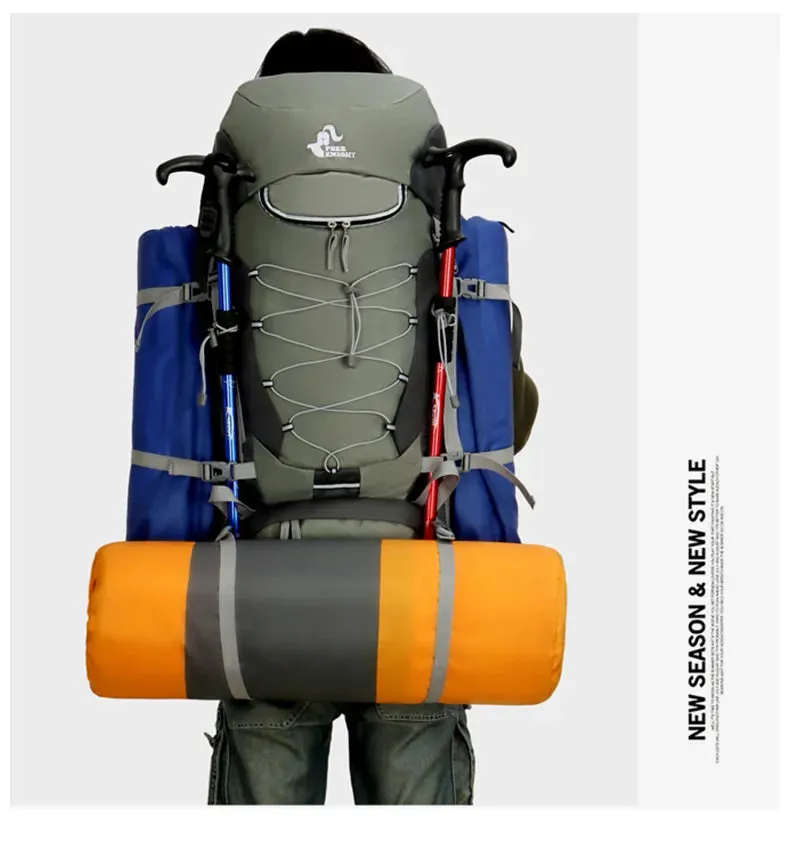 High-Capacity Outdoor Backpack With Rain Cover for Trekking and Climbing