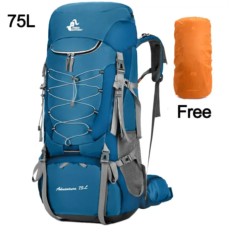 High-Capacity Outdoor Backpack With Rain Cover for Trekking and Climbing