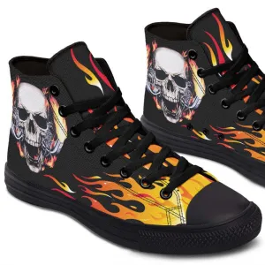 High-top Canvas Shoes Men's And Women's Fashion Color Printing High-top Canvas Shoes