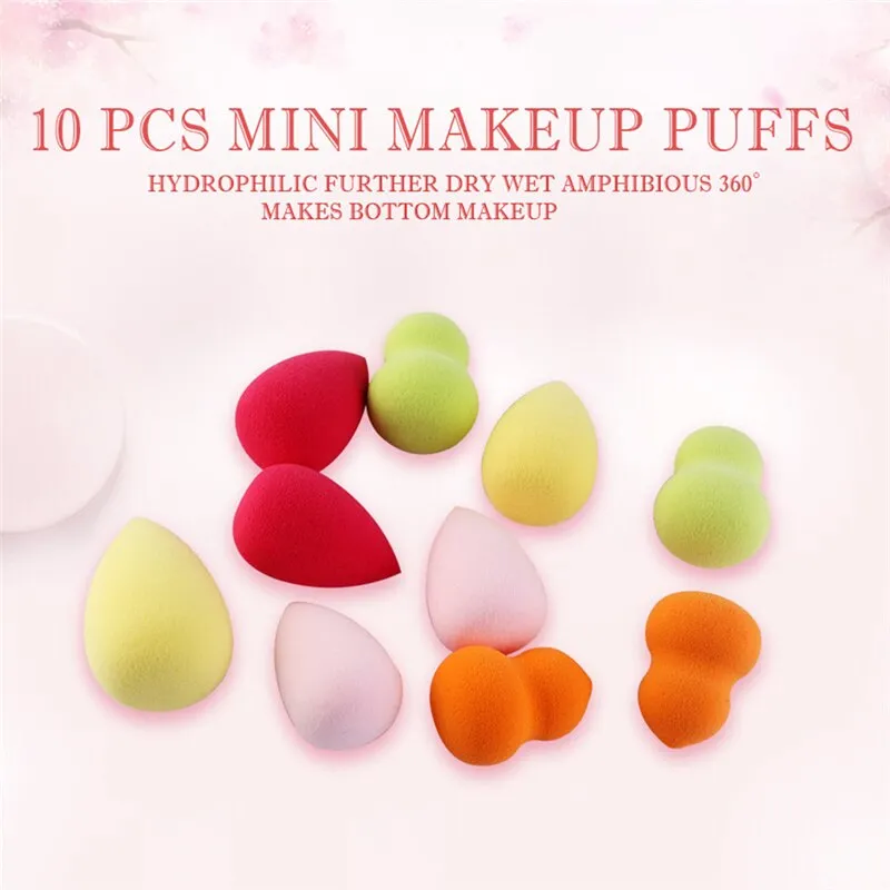 Hot 5/10pcs Makeup Foundation Sponge Cosmetic Puff Smooth Beauty Make Up Sponge Beauty Tools Waterdrop Puff High Elastic Charm