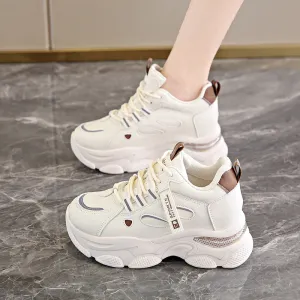 ikearlax Spring and Autumn New Height Increasing Insole Breathable Casual Shoes Fashion Bai Match Sneaker Women's Fashion Platform Dad Shoes Women's