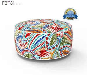 Inflatable Stool Ottoman Portable Travel Bean Bag Cushion Indoor/Outdoor Round Inflatable Footstool for Kids and Adults Foot Rest Stool Used for Camping Patio Home Yoga Meditation by FBTS Prime