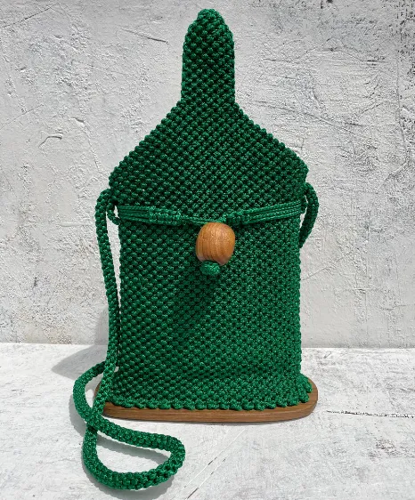 Kayadua Side and a cross-body wooden base Mos Bag