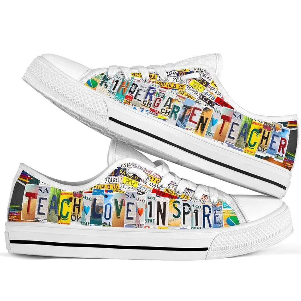 Kindergarten Teacher Shoes License Plate Shoes for Mens, Teacher Shoes, Low Top Sneakers