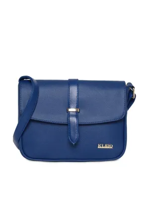 KLEIO Stylish PU Sling Bag for Women/Girls (Royal Blue) (HO8016KL-RB)