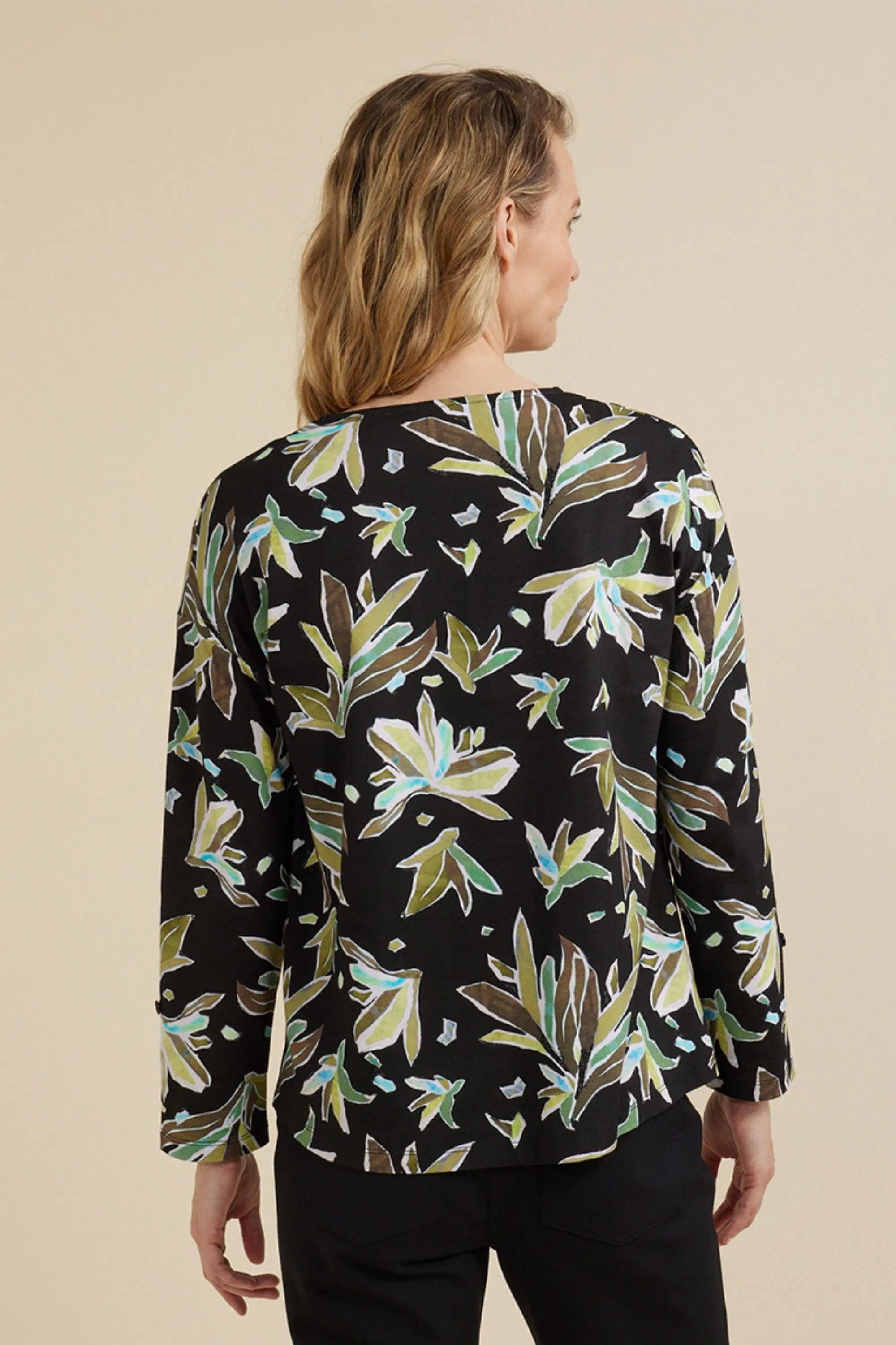 LEAF CRYSTAL PRINT TEE - YT24W7481