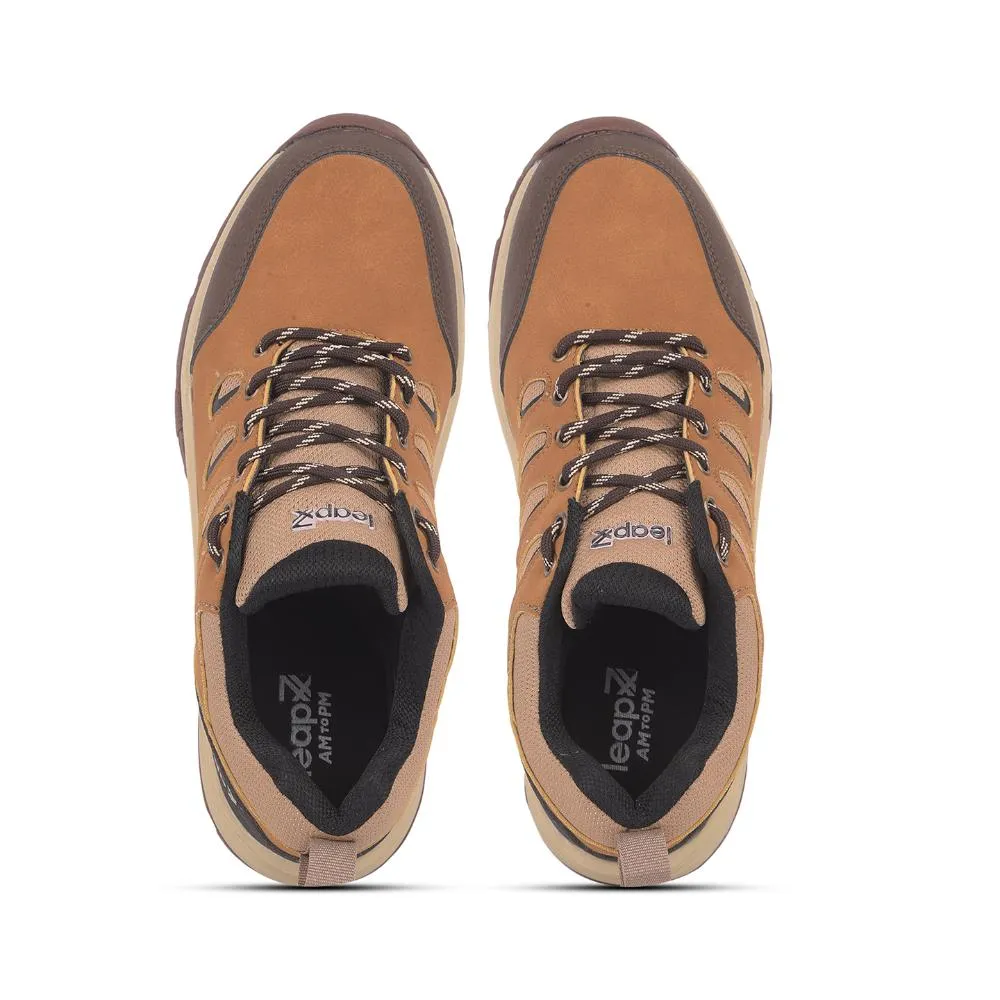 Leap7x Sports Trekking Camel Lacing Shoes For Men COLUMBO-1E By Liberty