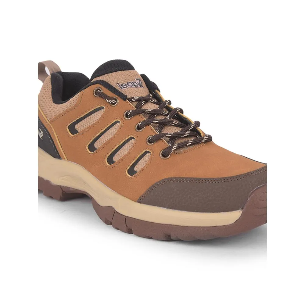 Leap7x Sports Trekking Camel Lacing Shoes For Men COLUMBO-1E By Liberty