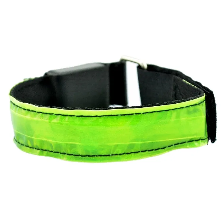 LED Flash Safety Reflective Nylon Light Battery Sports Wrist Belt(Green)