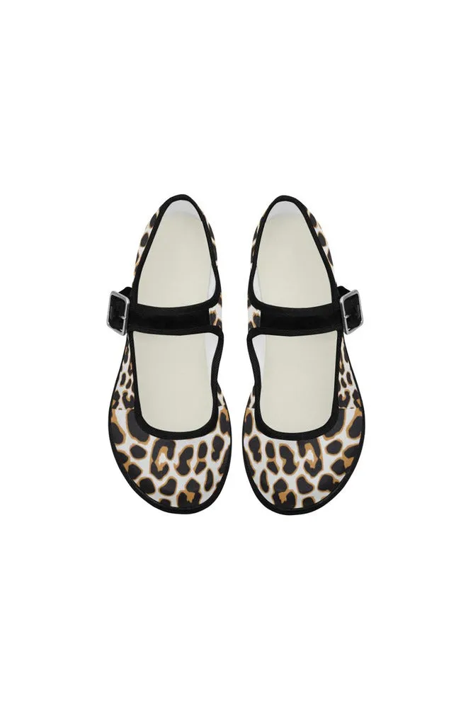 Leopard Print Mila Satin Women's Mary Jane Shoes (Model 4808)