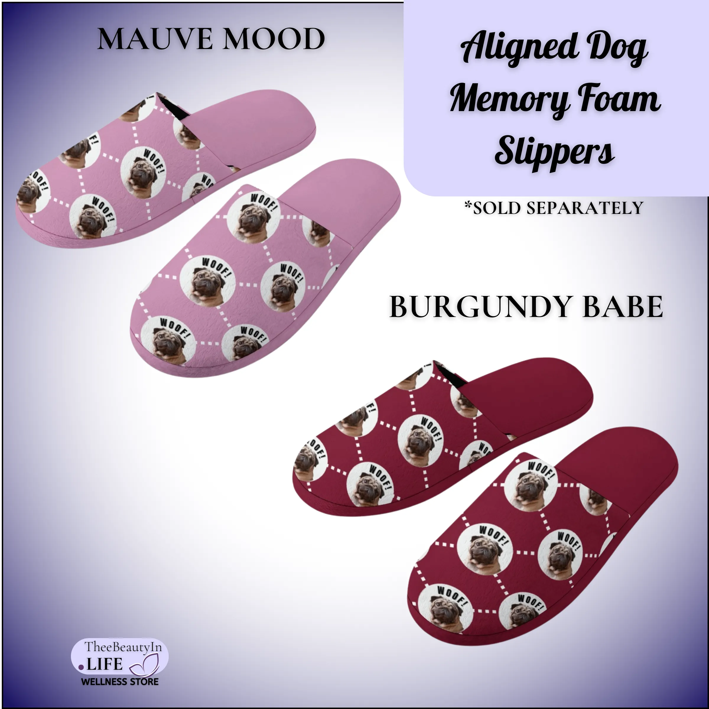 Memory Foam Slippers - Aligned Dog Custom | Pet Photo House Shoes for Dog Owners | Personalized Black Slippers | Dog Bedroom Shoes for Women | Pug Clothes | Fun Animal Slippers with Picture