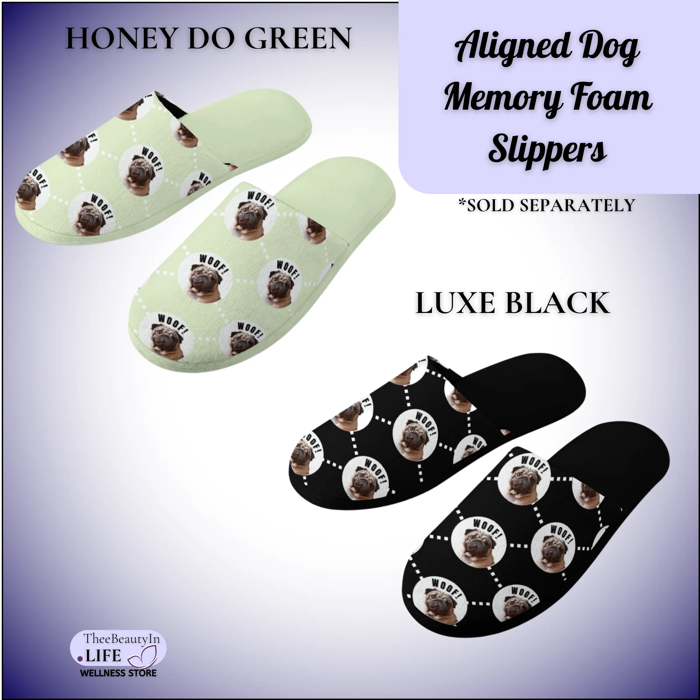 Memory Foam Slippers - Aligned Dog Custom | Pet Photo House Shoes for Dog Owners | Personalized Black Slippers | Dog Bedroom Shoes for Women | Pug Clothes | Fun Animal Slippers with Picture