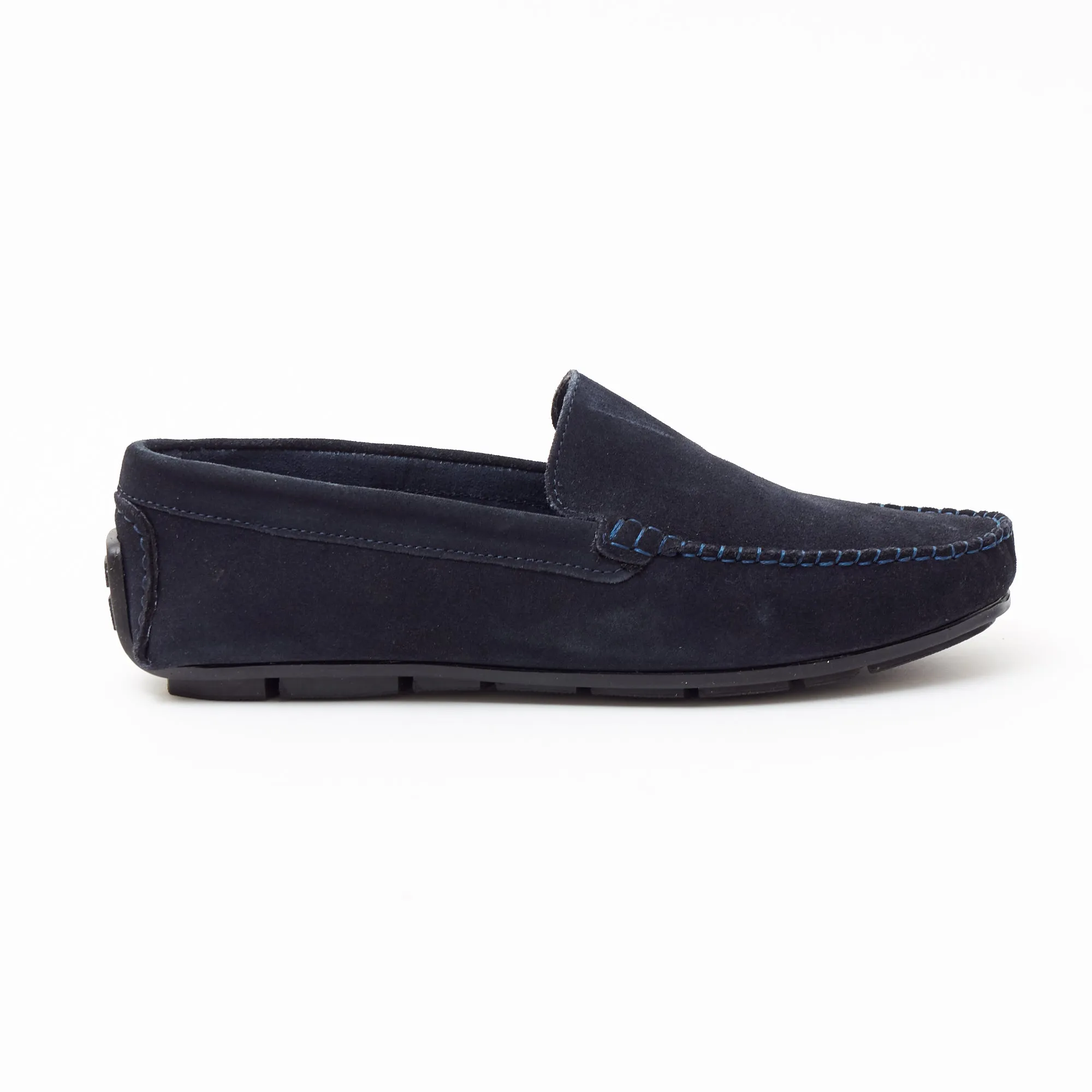 Mens Suede Casual Slip On Shoes - 4611-P_Navyblue