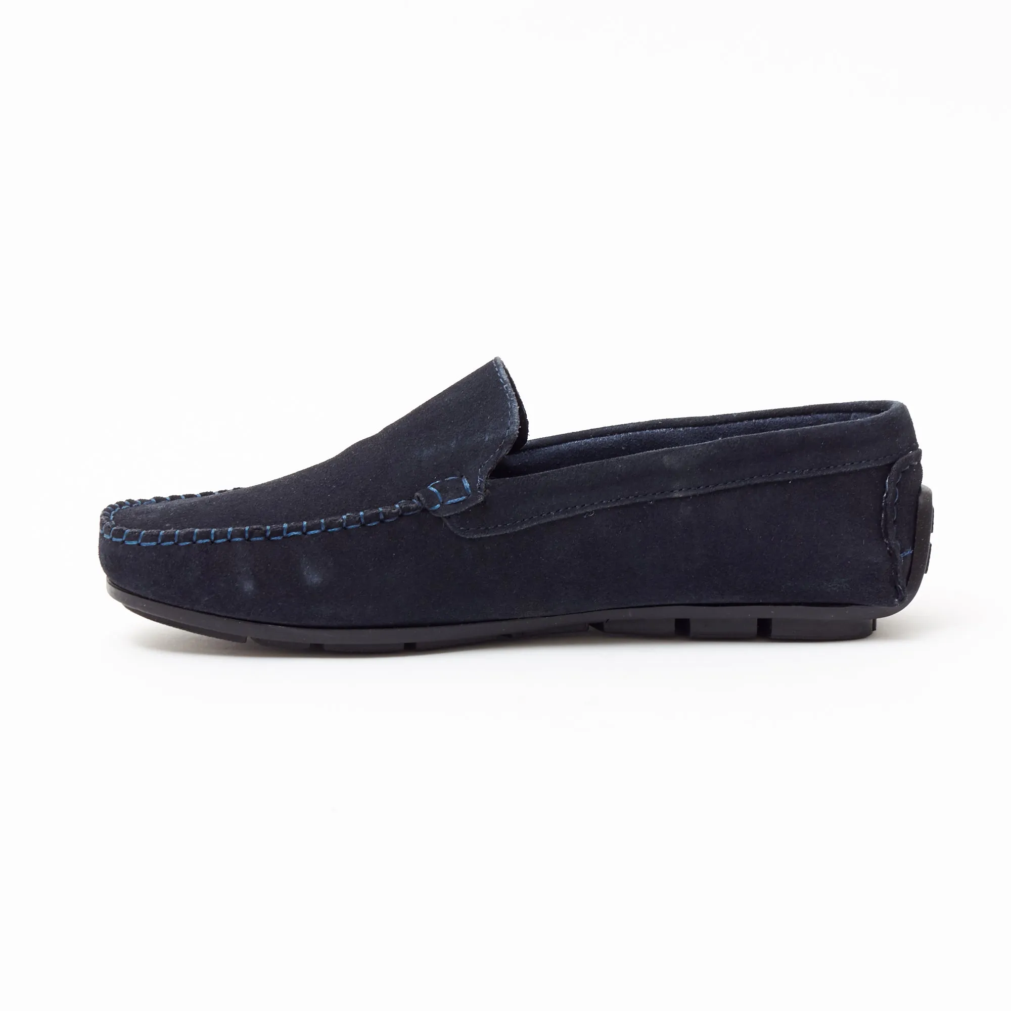 Mens Suede Casual Slip On Shoes - 4611-P_Navyblue