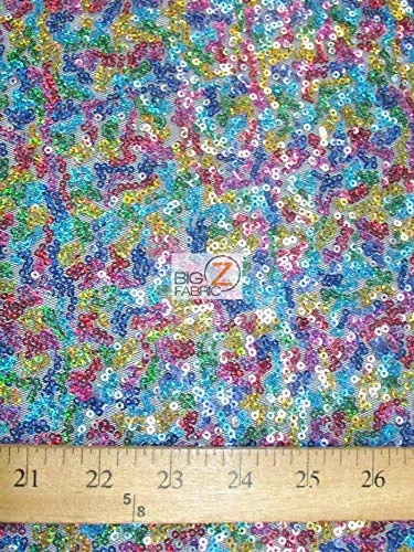 Mini Disc Sequin Nylon Mesh Fabric / Shiny Mint Green / Sold By The Yard