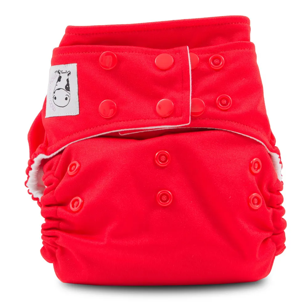 Moo Moo Kow One Size Pocket Diapers Snap - Red