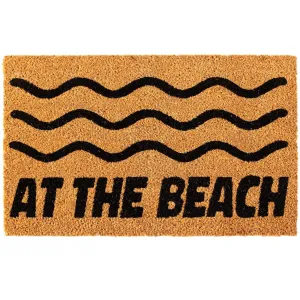 Natural Coir Doormats For Outdoor Entrance, 18x30 Inches At The Beach Design