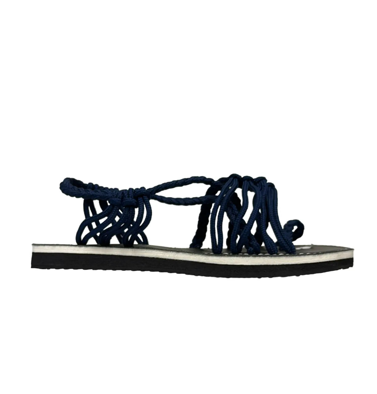 Navy Braided Strappy Sandal Women's Summer Shoes