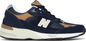 New Balance 991 Made In England 'Navy Brown' Sneakers, Blue