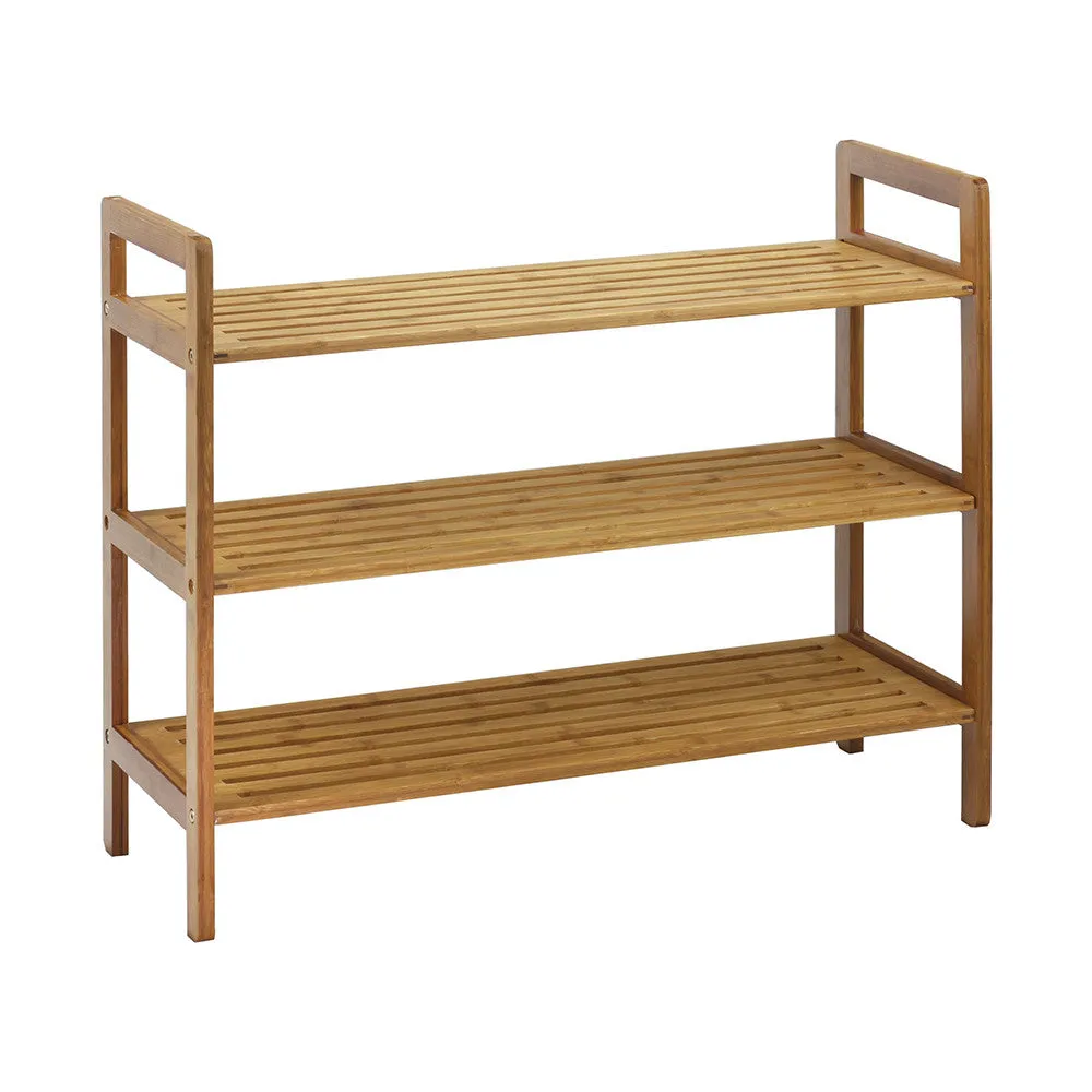 Oceanstar 3-Tier HPL Bamboo Shoe Rack, Natural