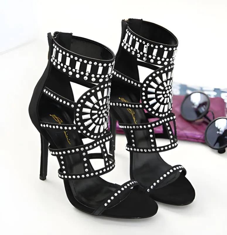 Ornate Open Toe Beaded Strappy Ankle Length Ladies Sandals