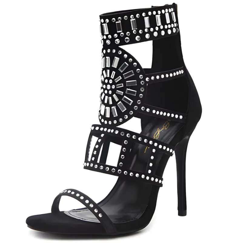 Ornate Open Toe Beaded Strappy Ankle Length Ladies Sandals