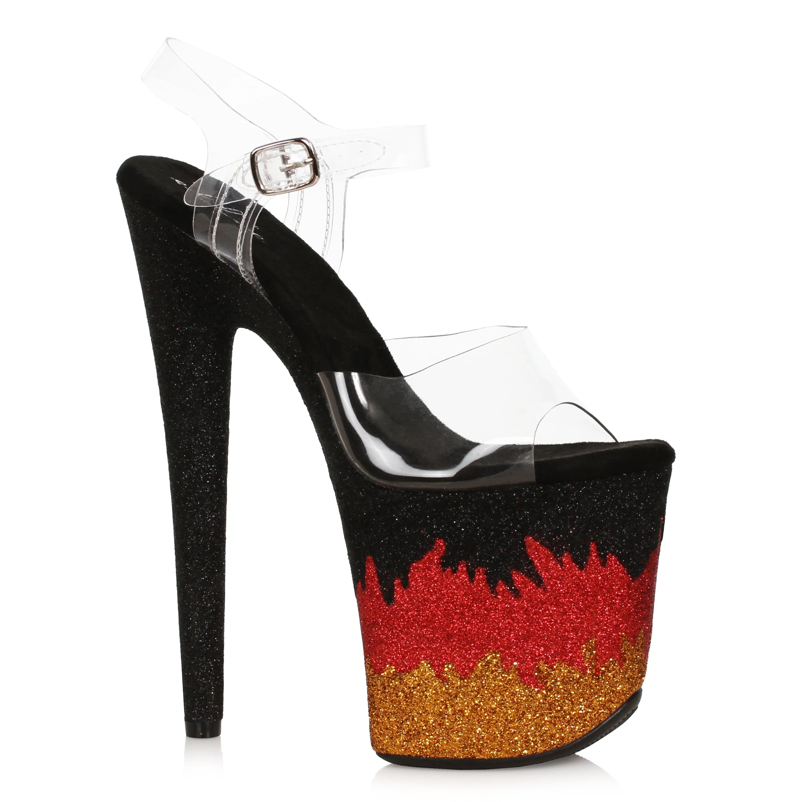 Phoenix-850 Glitter Flame 8" Platform Sandals