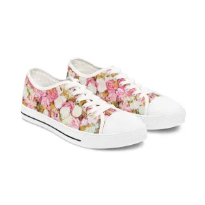 Pink Flowers - Inovax Woman's Low Top Sneakers