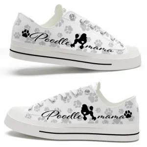 Poodle Paws Pattern Low Top Shoes - Happy International Dog Day Canvas Sneaker, Dog Printed Shoes, Canvas Shoes For Men, Women