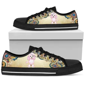 Poodle Women'S Low Top Shoe - Stylish & Sustainable Footwear, Dog Printed Shoes, Canvas Shoes For Men, Women