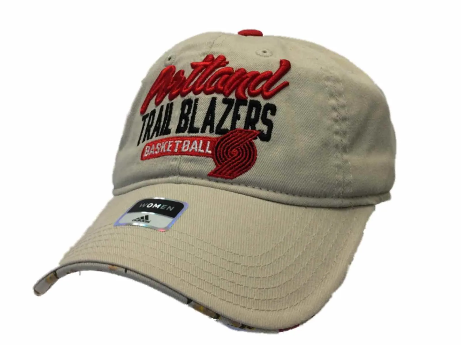 Portland Trail Blazers Adidas WOMENS Beige Adjustable Slouch Hat Cap